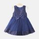 FANCY FROCK NAVY BLUE RIBBED BOW