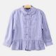 GIRLS TOP NAVY BLUE FRILL