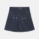 GIRL SHORT PLEATED DARK DENIM