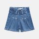 GIRL SHORT PLEATED LIGHT DENIM