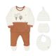 BABY BOY GIFT SET CAMEL BROWN ROBOTS