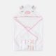 BATH TOWEL W/FACE TOWEL WHITE BEAR HOODED