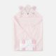 BATH TOWEL W/FACE TOWEL PINK COW HOODED