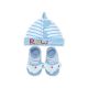 BOOTIES & CAP BLUE STRIPED DINO