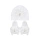 BOOTIES & CAP WHITE PEARLY