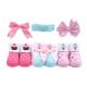 BOOTIES PK-3 & HEAD BAND PK-3 MULTI-COLOR BOW