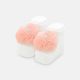 BOOTIES ORANGE/O.WHITE POMPOM