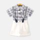 BOY ROMPER GREY & WHITE CHECKERED