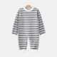 BOY ROMPER WHITE STRIPES WOOLEN