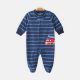 BOY ROMPER NEON BLUE STRIPED FLEECE