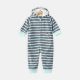 BOY ROMPER NEON STRIPED FLEECE HOODED