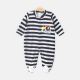 BOY ROMPER BLACK STRIPPED FLEECE