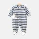 BOY ROMPER BLUE DUCK STRIPPED FLEECE