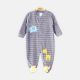 BOY ROMPER GREY ELEPHANT STRIPPED FLEECE