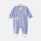 BOY ROMPER GREY THREE BEAR STRIPPED FLEECE