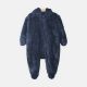 BOY ROMPER DARK BLUE BEAR HOODED