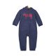 BOY ROMPER NAVY FLEECE BEAR HOODED