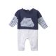 BOY ROMPER NAVY STRIPES