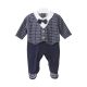 BOY ROMPER NAVY CHECKERED