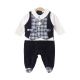 BOY ROMPER NAVY CHECKERED WAISTCOAT