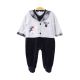 BOY ROMPER MELANGE VELVET SNOW BEAR