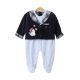 BOY ROMPER NAVY VELVET SNOW BEAR