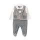 BOY ROMPER GREY VELVET WAISTCOAT