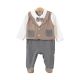 BOY ROMPER BROWN VELVET WAISTCOAT