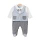 BOY ROMPER BLUE VELVET WAISTCOAT