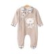 BOY ROMPER BEIGE VELVET BEAR