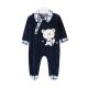 BOY ROMPER NAVY VELVET BEAR