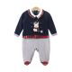 BOY ROMPER NAVY VELVET SNOWFLAKES REINDEER