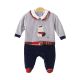 BOY ROMPER GREY VELVET SNOWFLAKES REINDEER