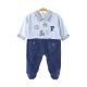 BOY ROMPER SKY BLUE VELVET GOLF