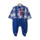 BOY ROMPER BLUE VELVET CHECKERED