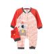 BOY ROMPER VERMILION RED STRIPES ELEPHANTS