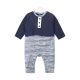 BOY ROMPER NAVY VELVET STRIPES