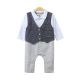 BOY ROMPER BLUE CHECKERED WAISTCOAT