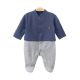 BOY ROMPER SPRUCE BLUE NUT FLEECE