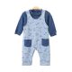 BOY ROMPER AZURE BLUE BUSY FARM