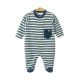 BOY ROMPER PICKLE GREEN STRIPES