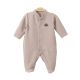 BOY ROMPER PEANUT BROWN HELLO HOODED