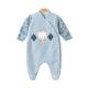 BOY ROMPER PISTACHIO GREEN KING BEAR FLEECE