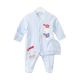 BOY ROMPER SKY BLUE VELVET BOWLING BEAR