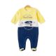 BOY ROMPER LEMON YELLOW VELVET NAUTICAL SQUAD