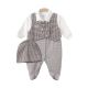 BOY ROMPER BROWN FLEECE WAISTCOAT