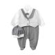 BOY ROMPER GREY VELVET WAISTCOAT