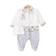 BOY ROMPER CREAM VELVET COLLEGE STYLE