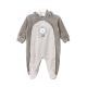 BOY ROMPER GREY VELVET BABY LION