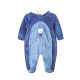 BOY ROMPER MIDNIGHT BLUE VELVET BABY LION